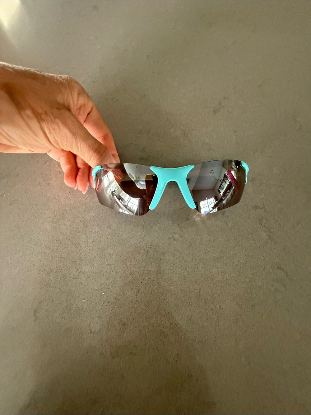 Maxx New York Sunglasses with Turquoise Accents and Smoke Mirrored Lenses